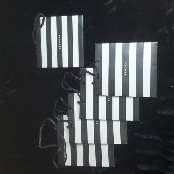SEPHORA Luxury Black & White Striped Shopping GIFT BAGS - 5 - Empty - EC - Picture 1 of 9